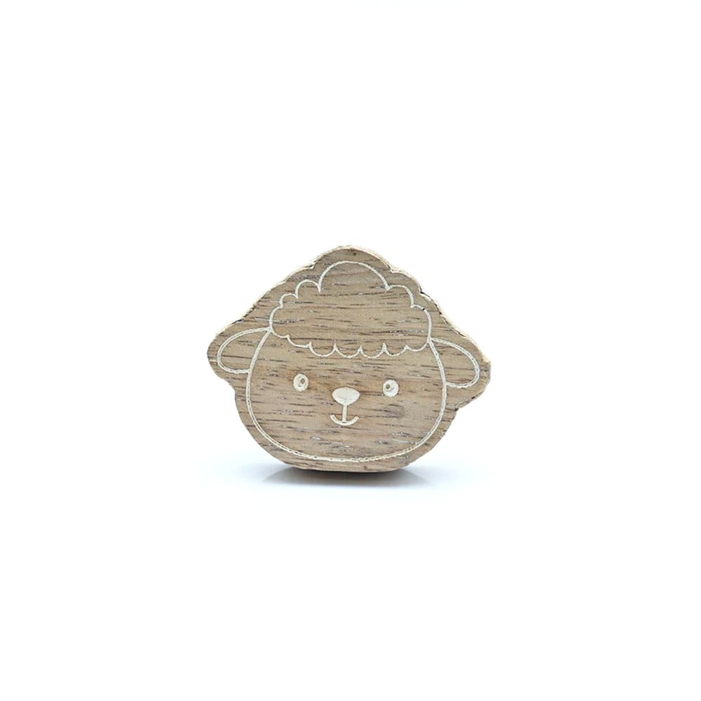 Kids Handmade Mango Wood Sheep Drawer Knob